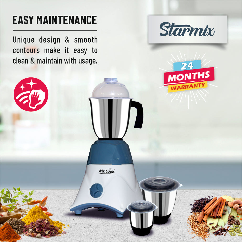 Mr.Cook Starmix 550 Watt Mixer Grinder-3