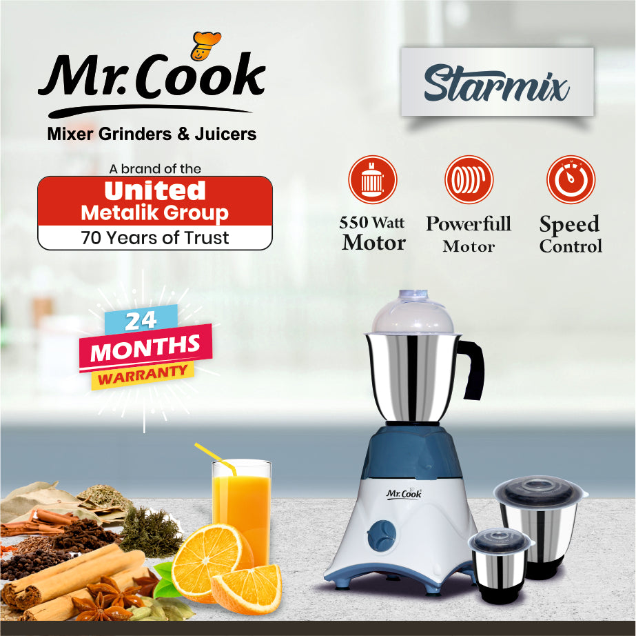 Mr.Cook Starmix 550 Watt Mixer Grinder-4