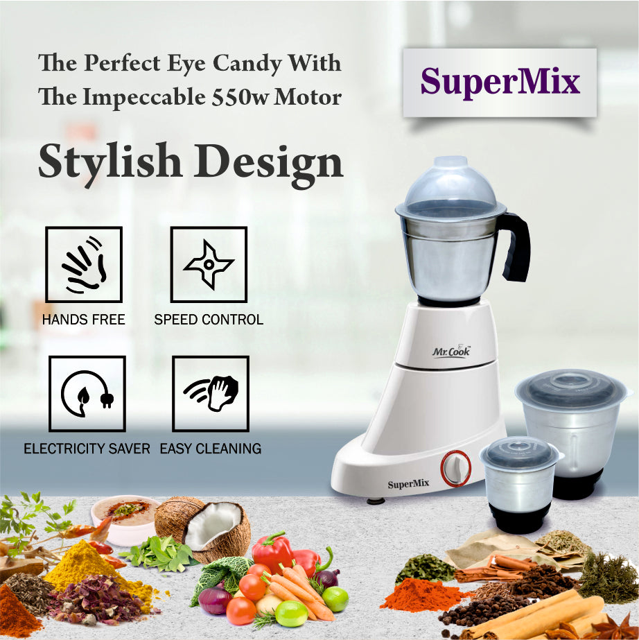 Mr.Cook Supermix 600 Watt Mixer Grinder-5