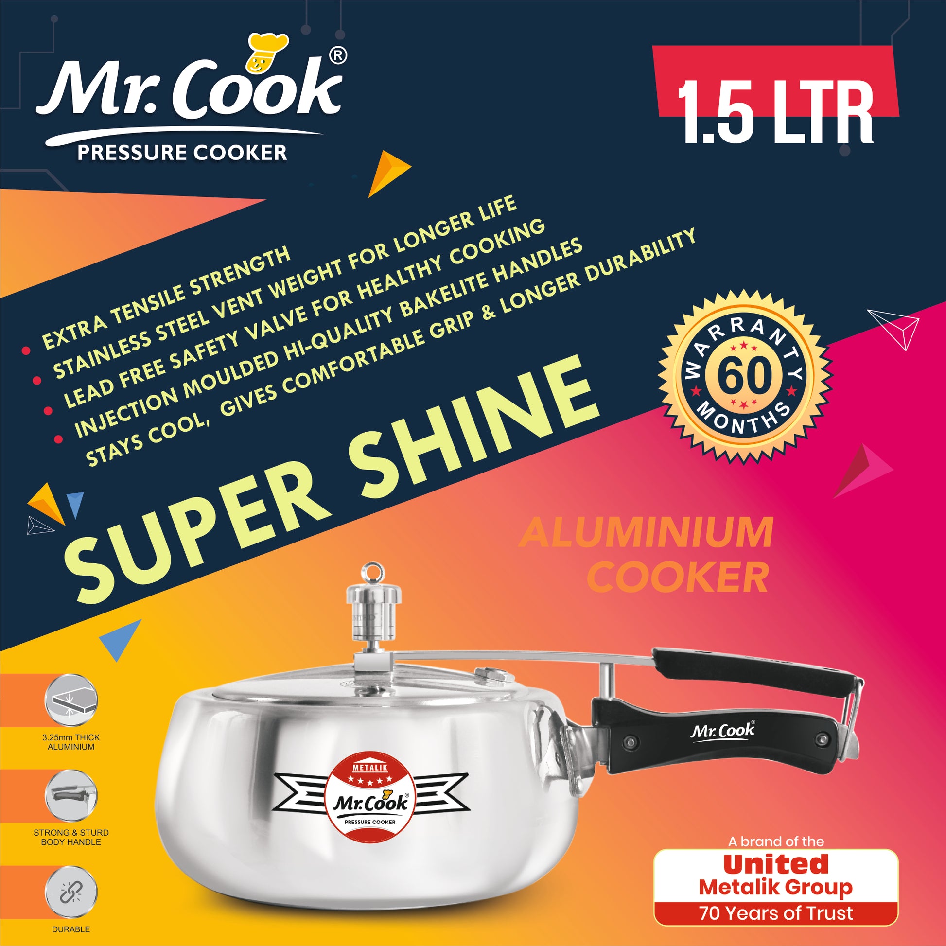 Buy Online Pressure Cooker  Mr.Cook Super Shine