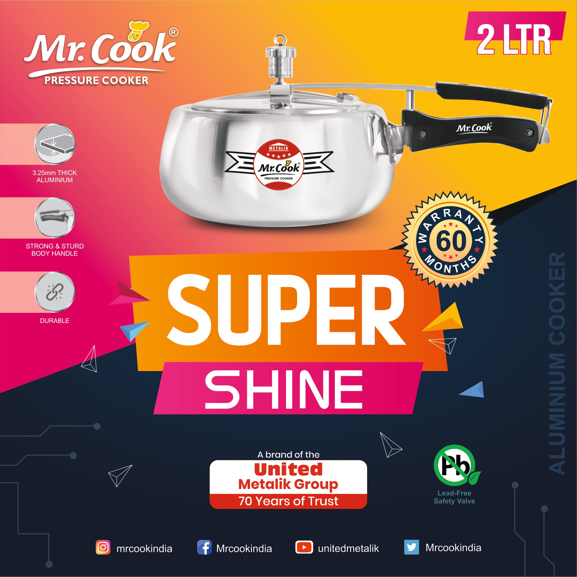 Buy Online Pressure Cooker  Mr.Cook Super Shine