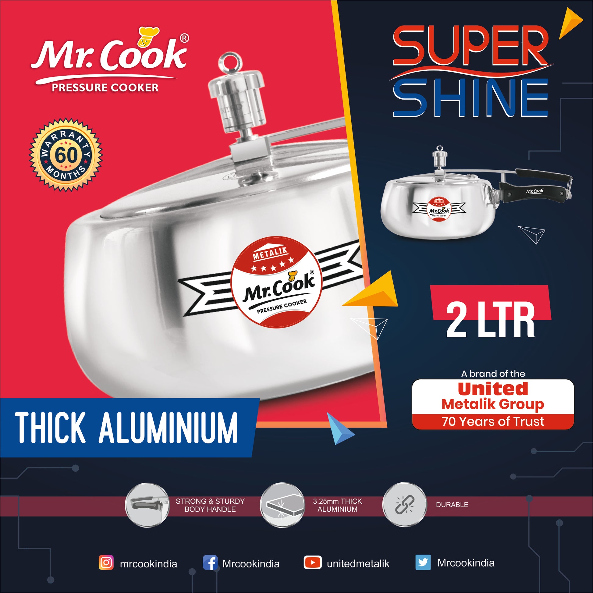 Buy Online Pressure Cooker  Mr.Cook Super Shine
