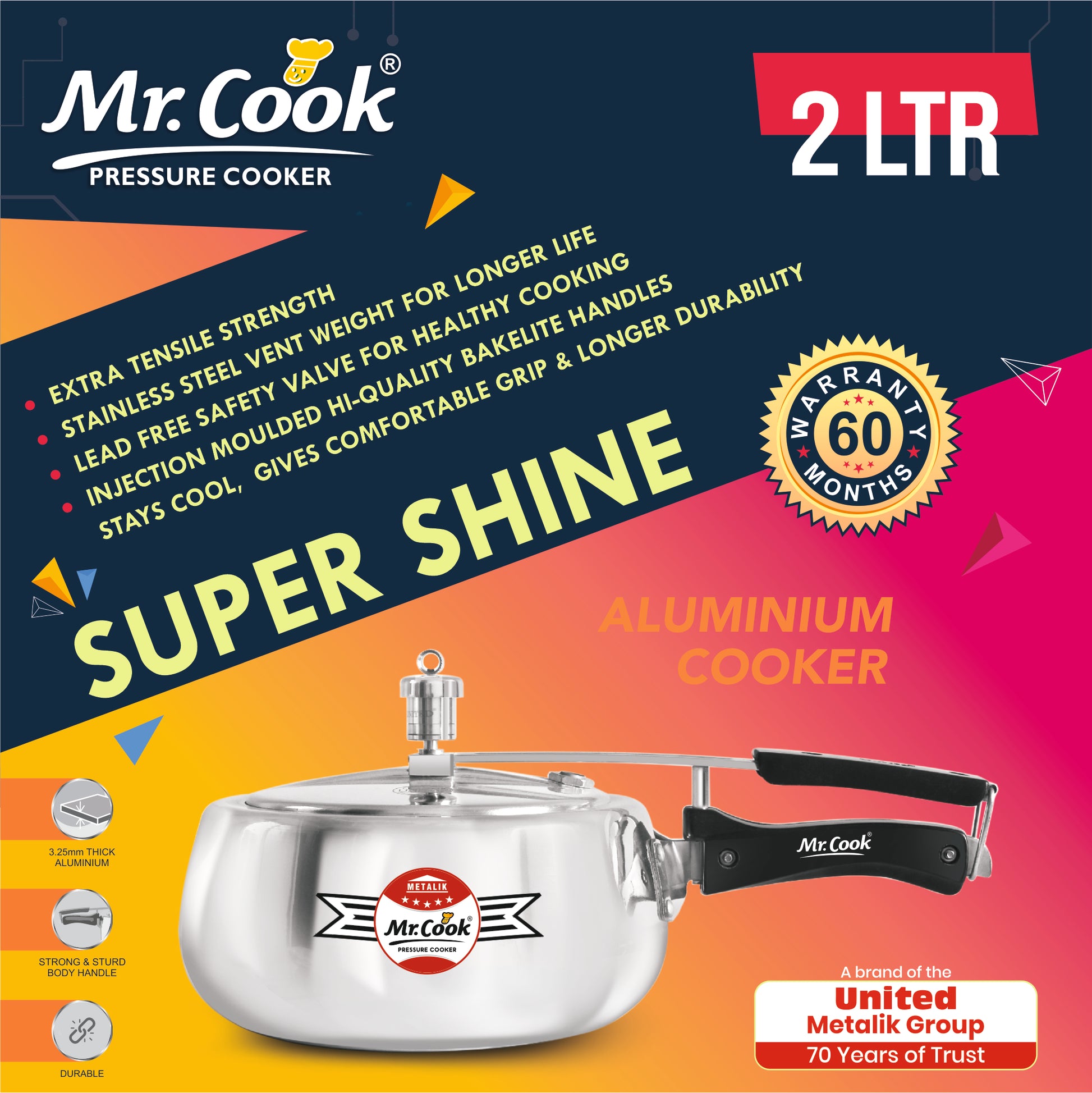 Buy Online Pressure Cooker  Mr.Cook Super Shine