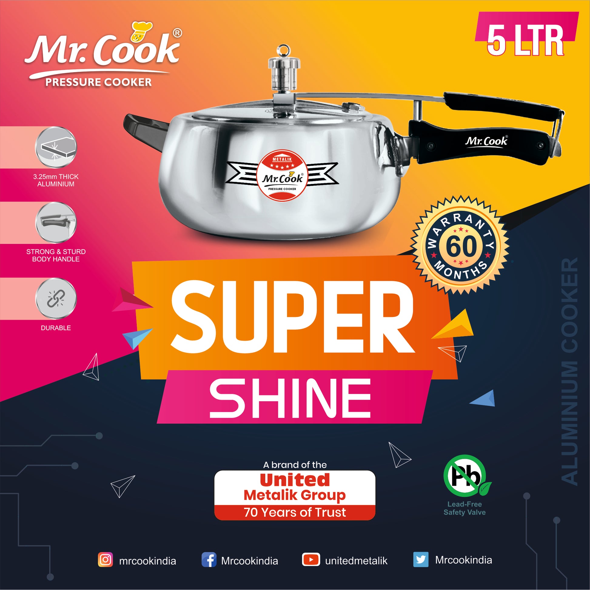 Buy Online Pressure Cooker  Mr.Cook Super Shine