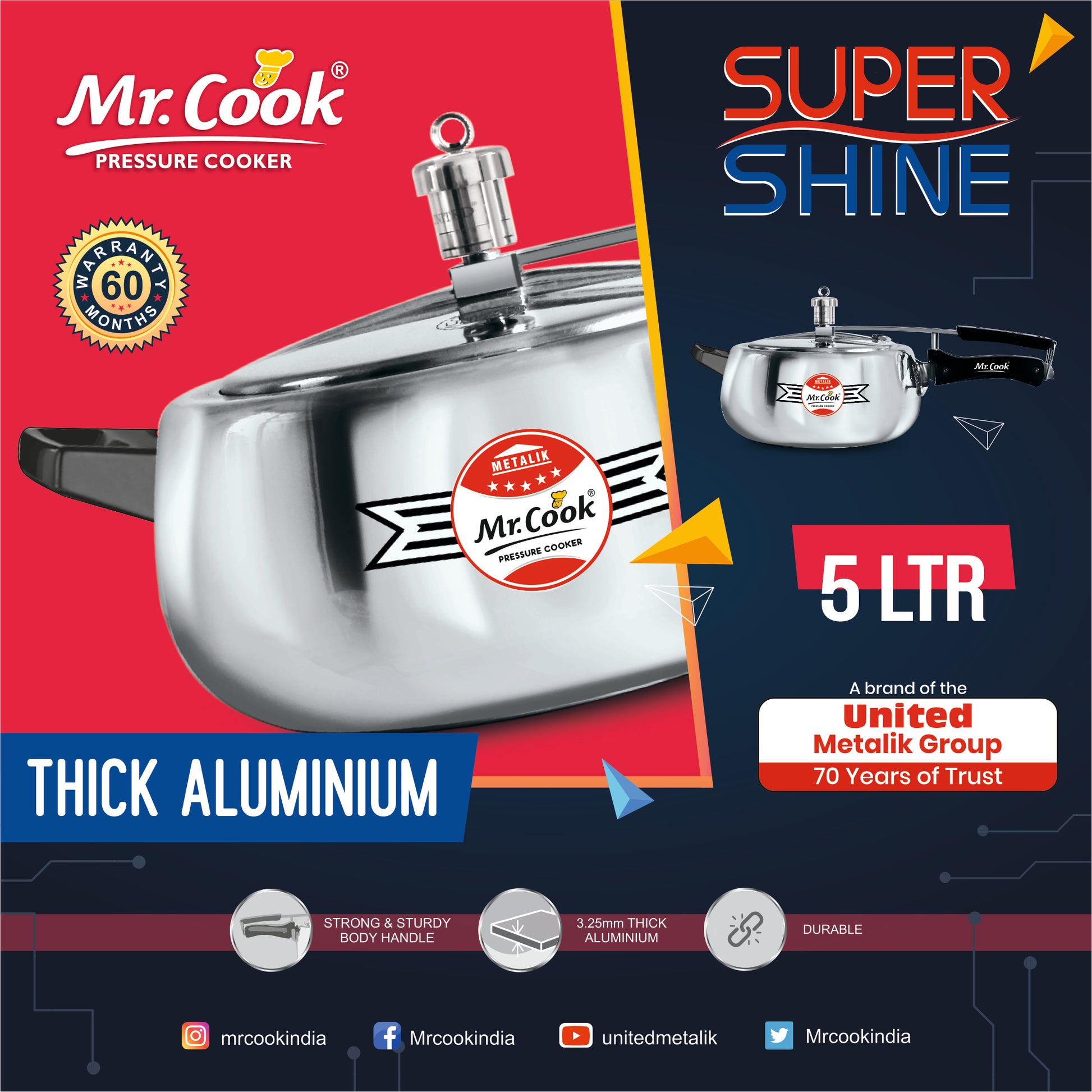 Buy Online Pressure Cooker  Mr.Cook Super Shine