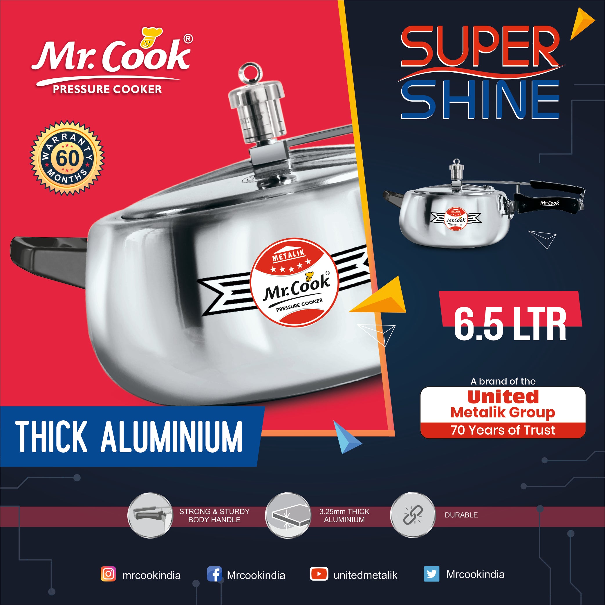 Buy Online Pressure Cooker  Mr.Cook Super Shine