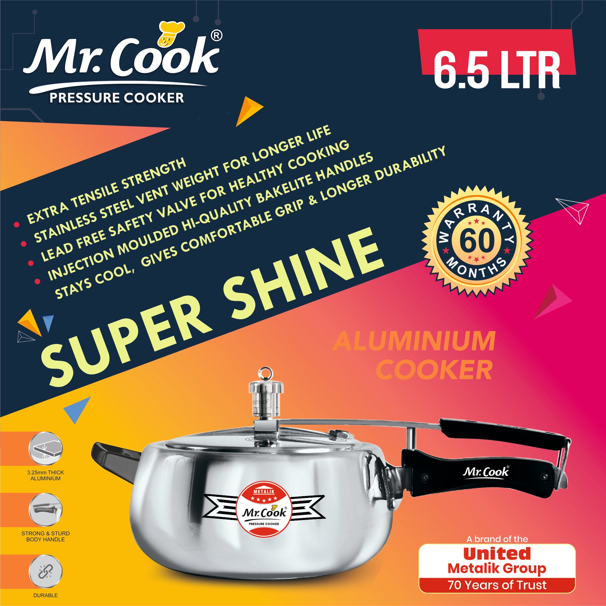 Buy Online Pressure Cooker  Mr.Cook Super Shine