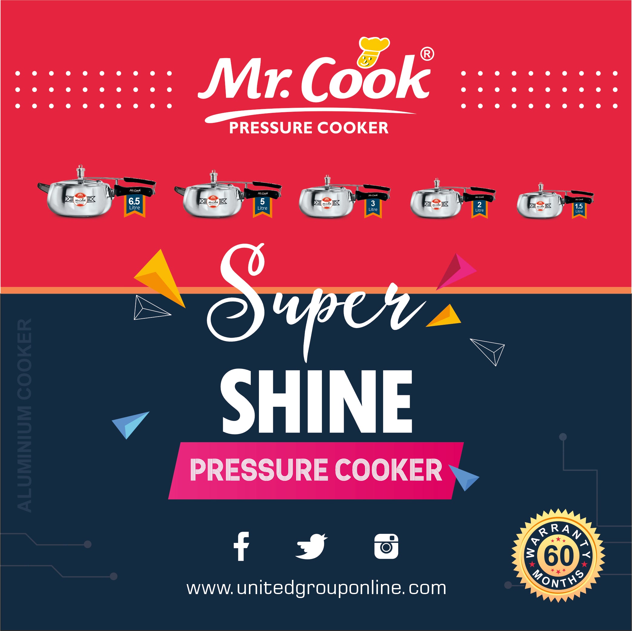 Mr.Cook Super Shine Pressure Cooker