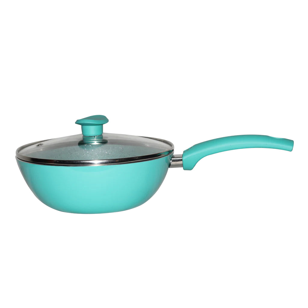 Mr.Cook Non-Stick Wok 23 Cm with Glass Lid