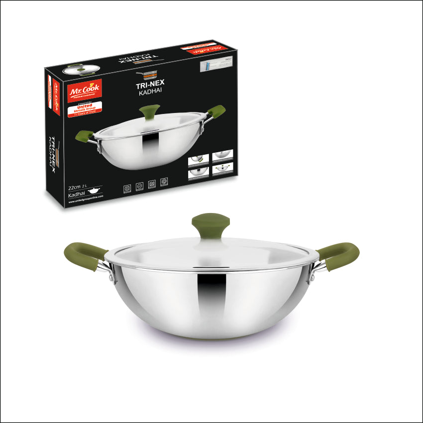 Tri-Nex 3 Layer Ultra Premium Kadhai – unitedcookers