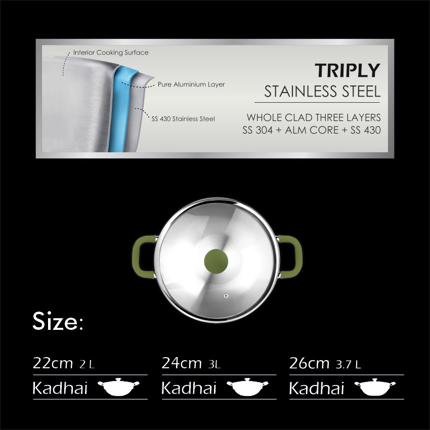 Tri-Nex 3 Layer Ultra Premium Kadhai