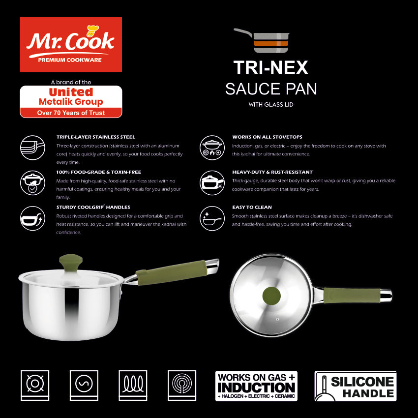 Tri-Nex 3 Layer Ultra Premium Sauce pan
