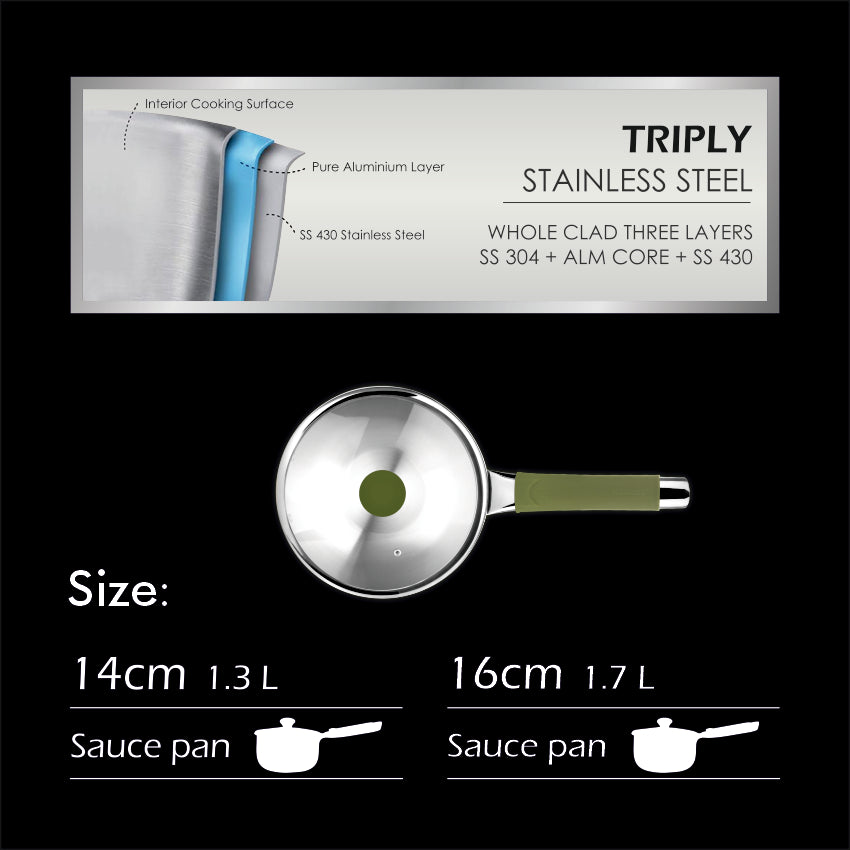 Tri-Nex 3 Layer Ultra Premium Sauce pan