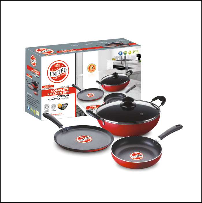 United Dosa Tawa, Kadhai and Frying Pan Set
