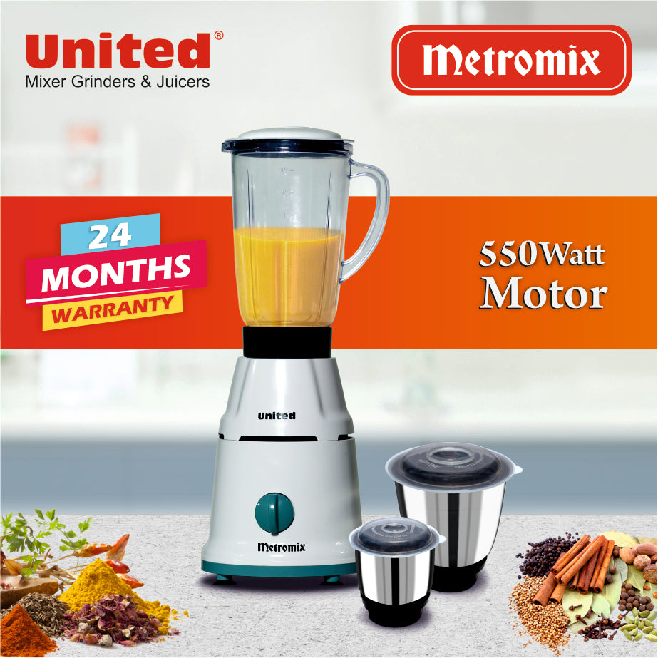 United Metromix 550 Watt Mixer Grinder