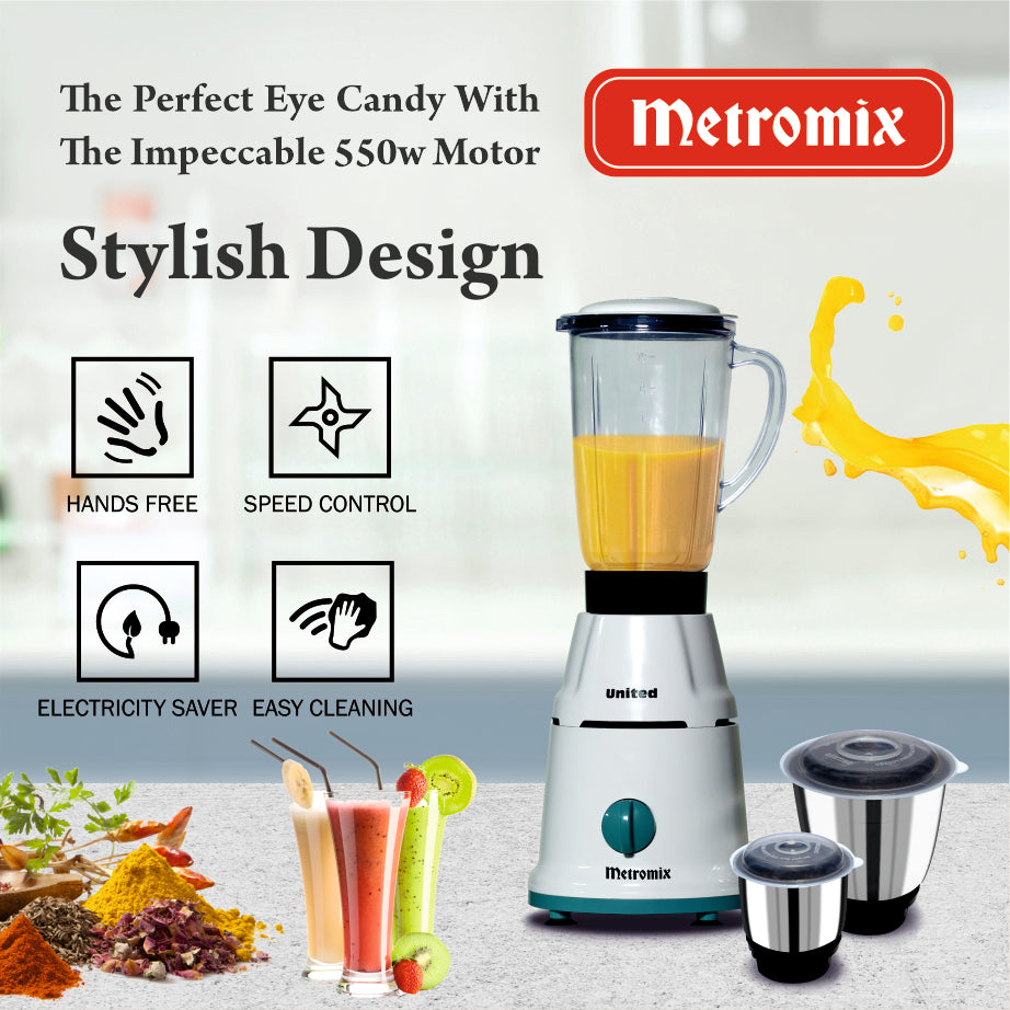 United Metromix 550 Watt Mixer Grinder