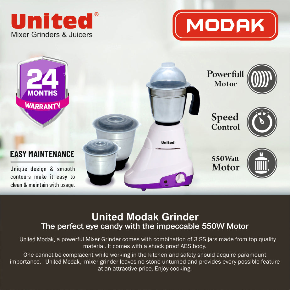 United Modak 550 Watt Mixer Grinder
