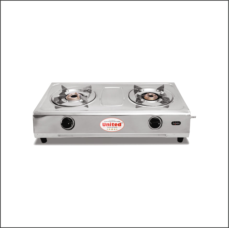 United Shakti 2 Burner L.P. Gas Stove (Stainless Steel)